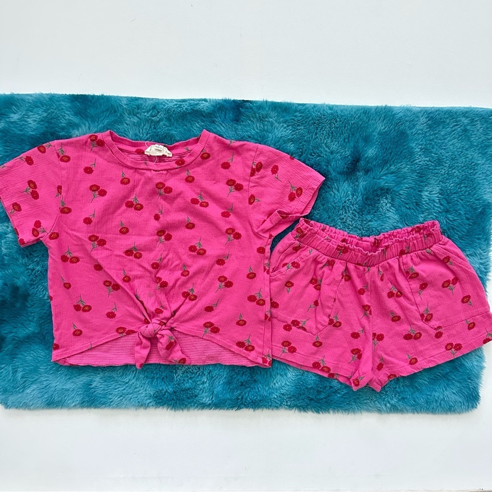 Jessica Simpson Pink Cherry Kids Short Set Size 6